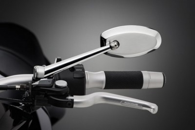 Zpětné zrcátko Rizoma DYNAMIC, univerzální - LEVÉ nebo PRAVÉ pro motocykly, leštěné, stříbrné